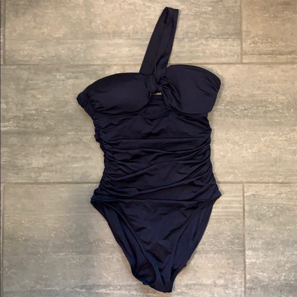 J. Crew Ruched One Shoulder Swimsuit